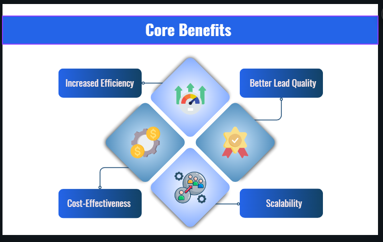 core benefits for b2b sales automation, Increased Efficiency, Cost- Effectiveness , Better Lead Quality 