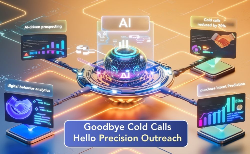 the shift from traditional cold calling to precision outreach using AI, emphasizing effective sales engagement.